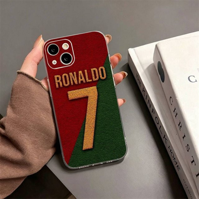 CR7 Ronaldo Fußball Handyhülle für Apple iPhone 11 bis iPhone 17 Pro Max, transparent und weich - Bild 1