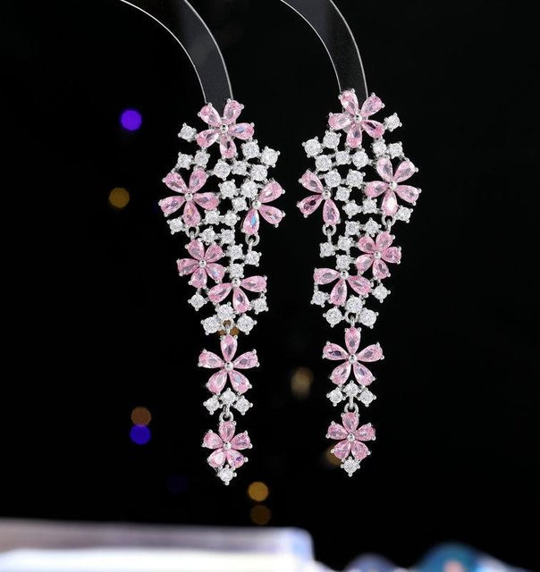 Lucky Star Jewelry Blumenohrringe, Silber, Zirkonia, Damen - Bild 1