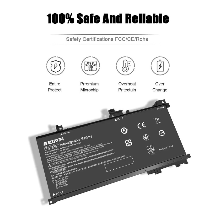 HP Laptop-Akku TE04XL 905175-271 in Schwarz für Pavilion Omen 15-BC200 15-AX200 15-AX207 AX216 15-BC013 TPN-Q193 Q173 - Bild 3