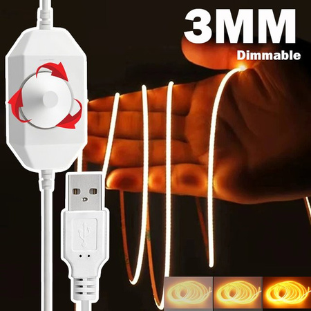 Acosh Neon Dimmbare COB LED Bandleuchte in Warmweiß mit Dimmer und USB-Anschluss für Schrank- und Möbelbeleuchtung