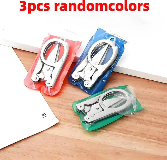 3er-Set tragbare und zusammenklappbare Scheren aus Edelstahl in Silber und Multicolour - Bild 1