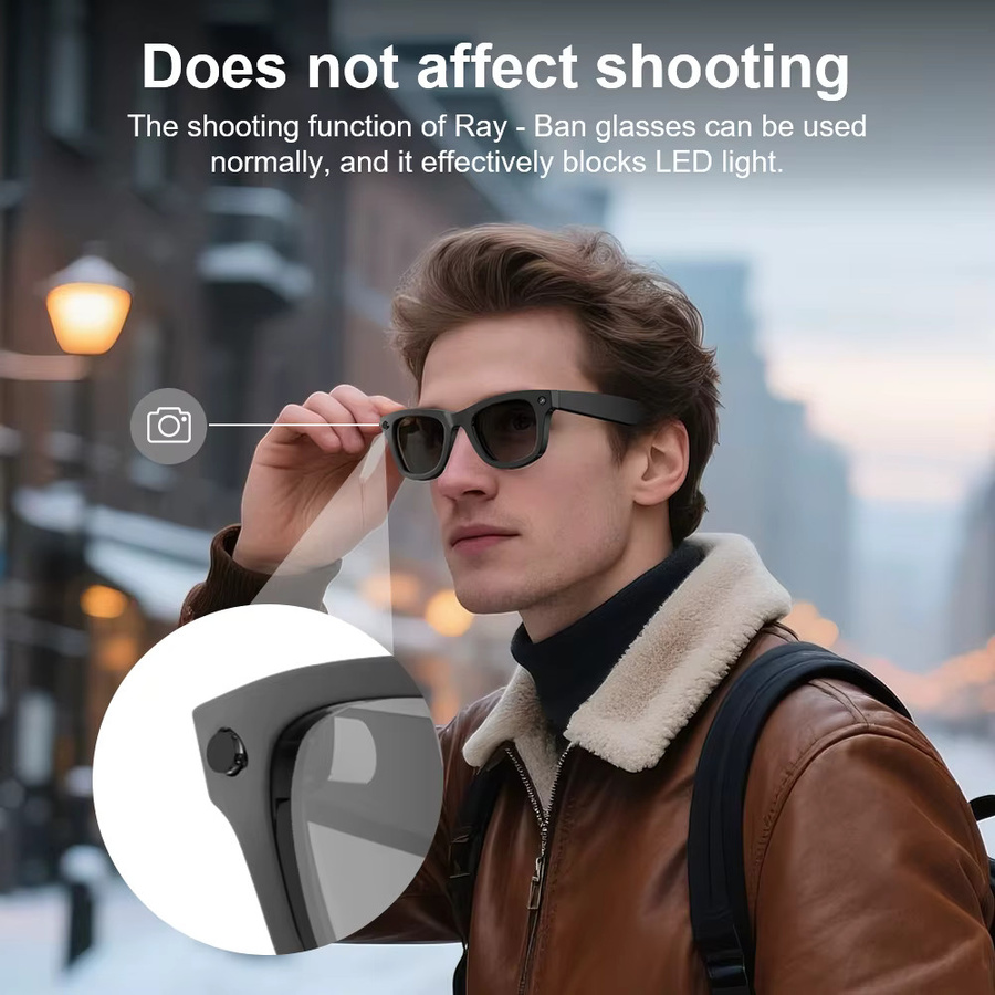 HIBLOKS Anti-Glare-Aufkleber in Schwarz für Ray-Ban Meta GEN2 Wayfarer, Skyler, Headliner und Oakley Meta HSTN Smart Glasses Zubehör - Bild 4