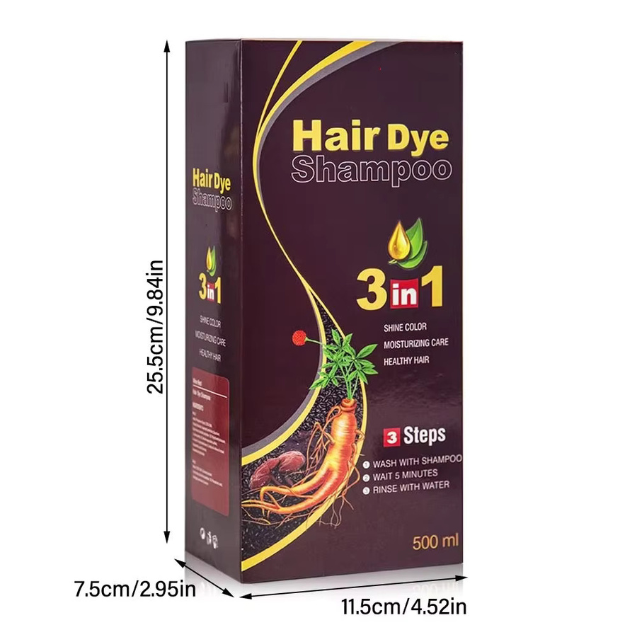 3-in-1 Haarfärbe-Shampoo, Schwarz, 30 ml, Unisex - Bild 6