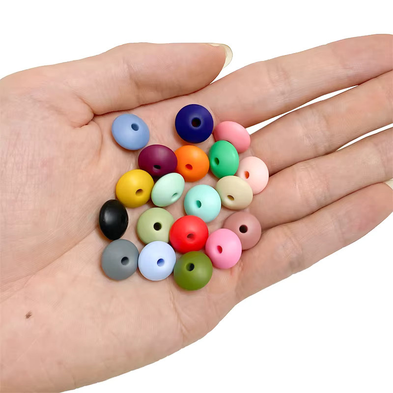 50 Stück Lcmombay Silikon Linsen Perlen in Mehrfarbig für Baby Beißringe und Armbänder, BPA-frei - Bild 2