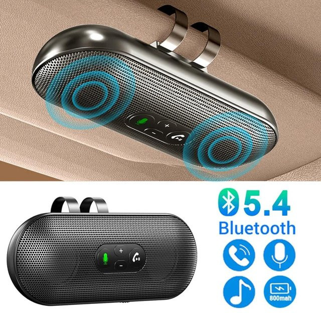 YJMP Auto Parts Bluetooth 5.4 Auto-Kit Freisprecheinrichtung mit Dual 3W Lautsprechern und MP3-Player in Umbra - Bild 1