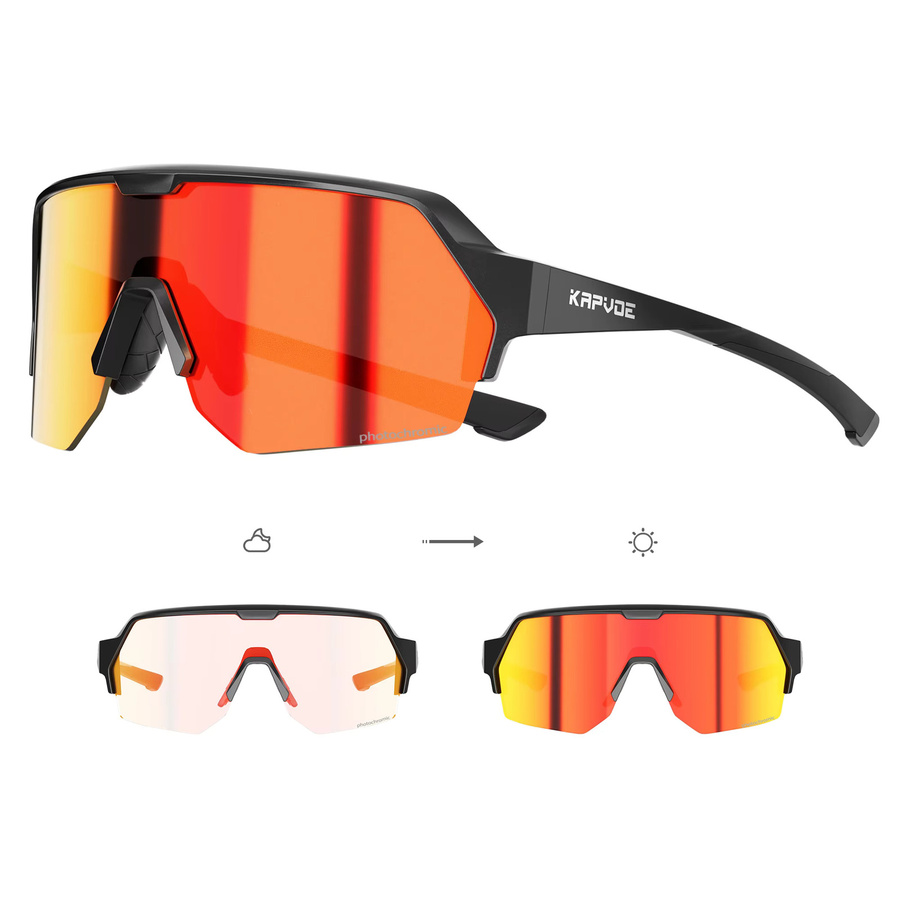 KAPVOE Sportsonnenbrille, Photochrome, Unisex, Vollrand - Bild 2