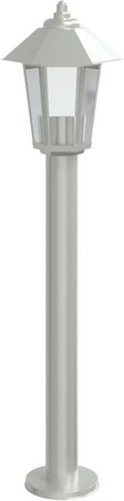 vidaXL Wegeleuchte aus Edelstahl in Silber, Garten-Pollerleuchte mit E27-Fassung, Höhe: 80 cm