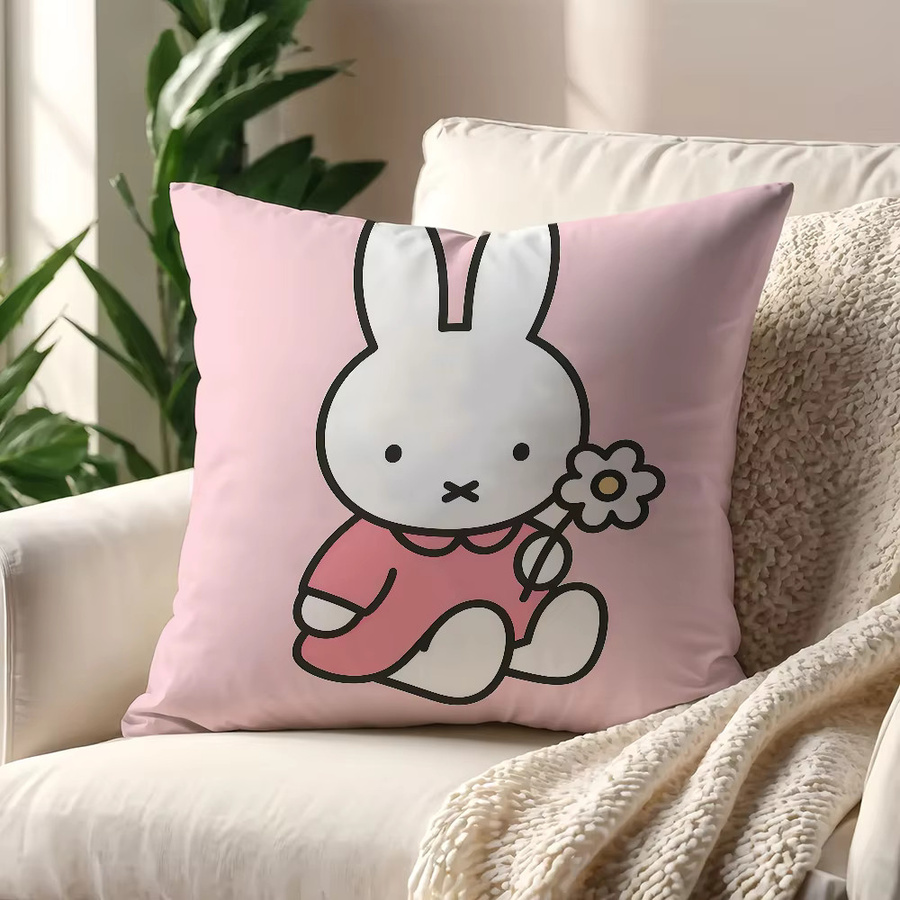 Kawaii Miffy Kissenbezug mit Grafikprint für Sofa und Dekoration, quadratisch, Breite: 30 cm, Höhe: 30 cm - Bild 2