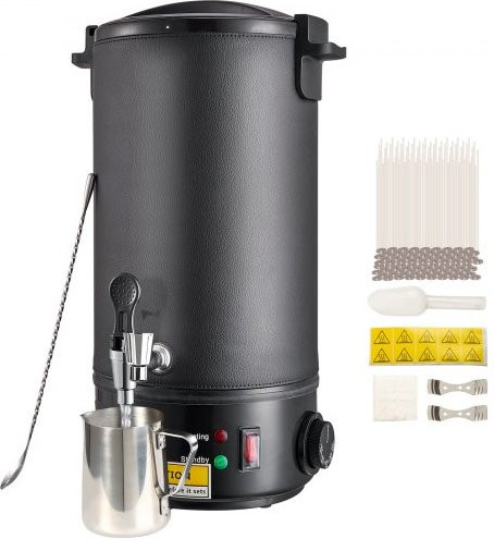 VEVOR Elektrischer Wachsschmelzer für die Kerzenherstellung, 10 Liter, 1100 W, Schwarz, Edelstahl - Bild 1