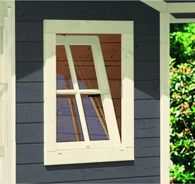 Karibu Dreh- und Kippfenster für Gartenhäuser mit 28 mm Holzwand, elfenbeinweiß - Bild 1