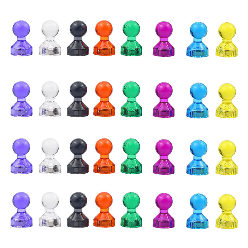 Magnetische Push Pins in Transparent und Weiß für Kühlschrank und Whiteboard, Set aus 5 oder 10 Stück - Bild 2