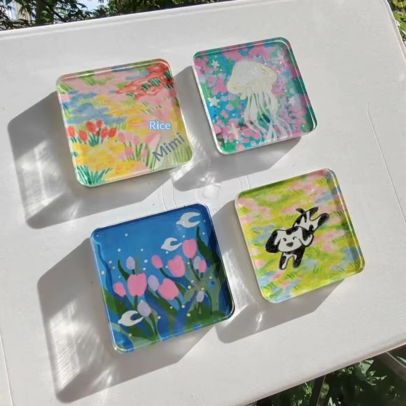 10-teiliges Bastel-Kühlschrankmagnet-Set aus Kunststoff mit quadratischen und runden Formen für deine DIY-Projekte - Bild 2