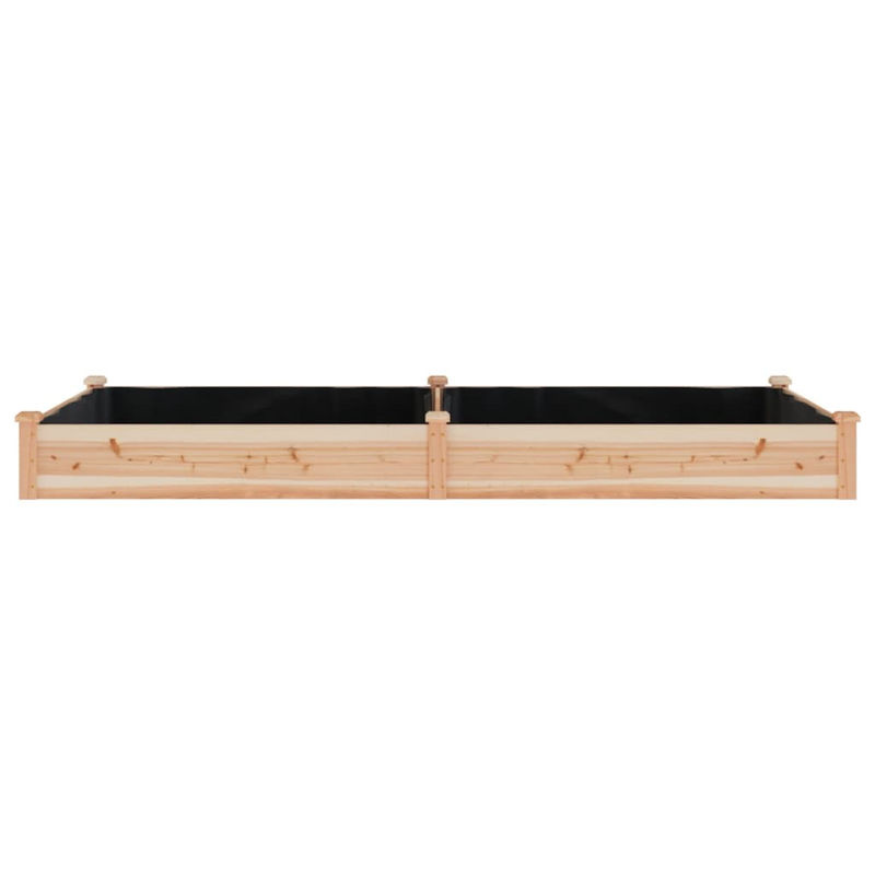 vidaXL Hochbeet aus Massivholz Tanne in Braun mit Einsatz B: 240 cm, T: 120 cm, H: 25 cm - Bild 2