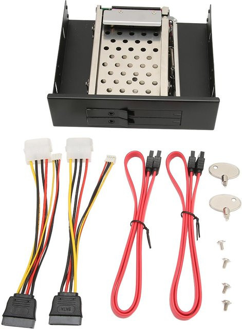 DIYelecs 2,5-Zoll HDD Montagehalterung aus Edelstahl und ABS für SATA III mit 6 Gbit/s Hochgeschwindigkeit in Schwarz - Bild 1