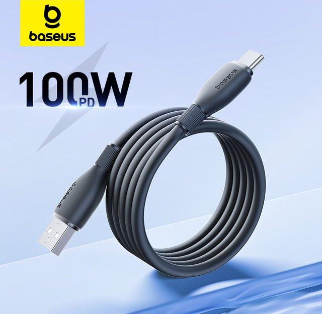 Baseus USB-A auf USB-C Schnellladekabel und Datenkabel in Schwarz - Bild 1
