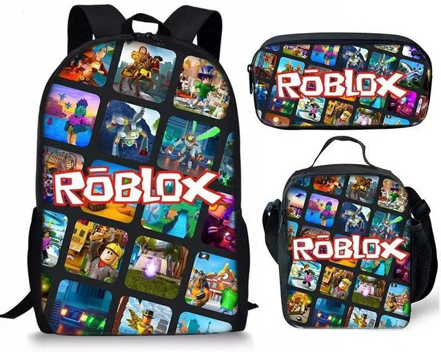 Roblox Dreiteiliges Schultaschen-Set mit Schultasche, Federmäppchen und Brotdose in Multicolour - Bild 1