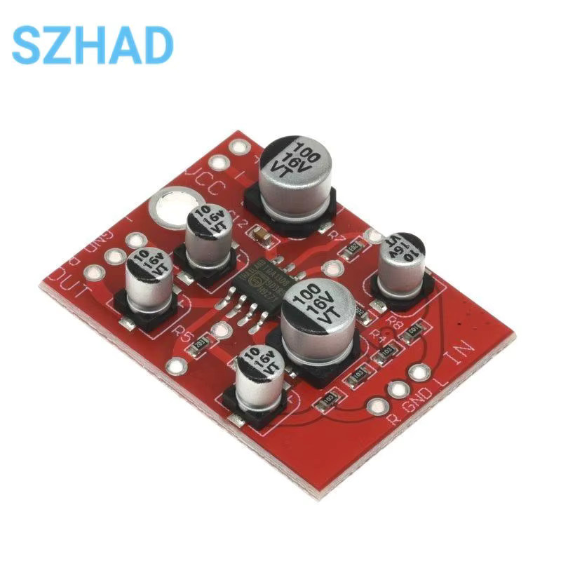 SZYTF Stereo-Vorverstärker Leistungsverstärker-Platine TDA1308/AD828 Audio-Vorverstärkermodul in Rot - Bild 2
