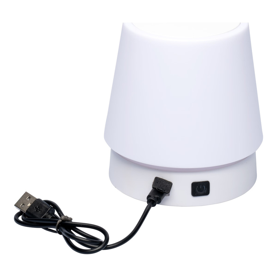 Moderne LED-Tischleuchte 2 in 1 mit Akku in Weiß und Silber - Bild 1