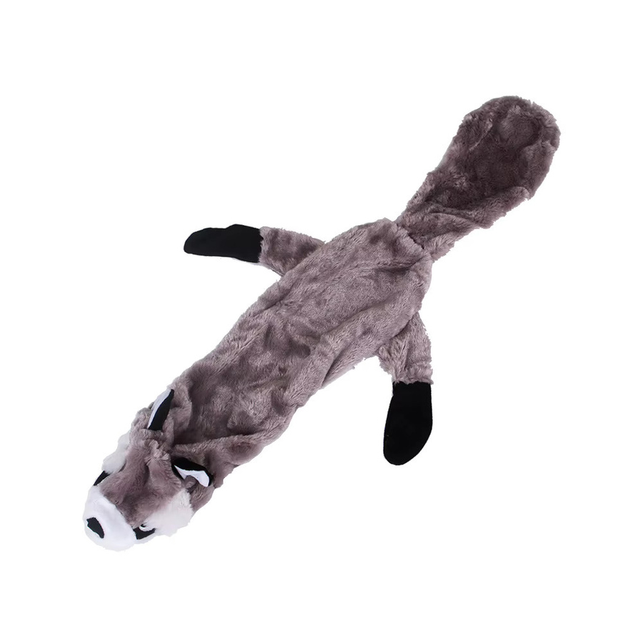 5er Pack Plüsch Hundespielzeug Stinktier Waschbär Wolf, quietschendes Hundespielzeug zum Zahnen, weiches Hundespielzeug für Welpen - Bild 2