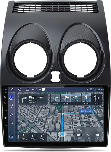 Junsun Autoradio für Nissan Qashqai 1 J10 (2006 bis 2013) mit GPS, Bluetooth und Wi-Fi in Schwarz - Bild 1