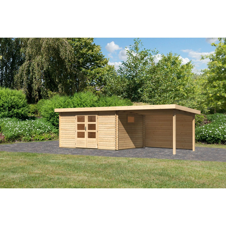 Karibu Holz-Gartenhaus Jeebel 5 in Natur mit Pultdach und modernem Design, B/T: 372 x 282 cm - Bild 2