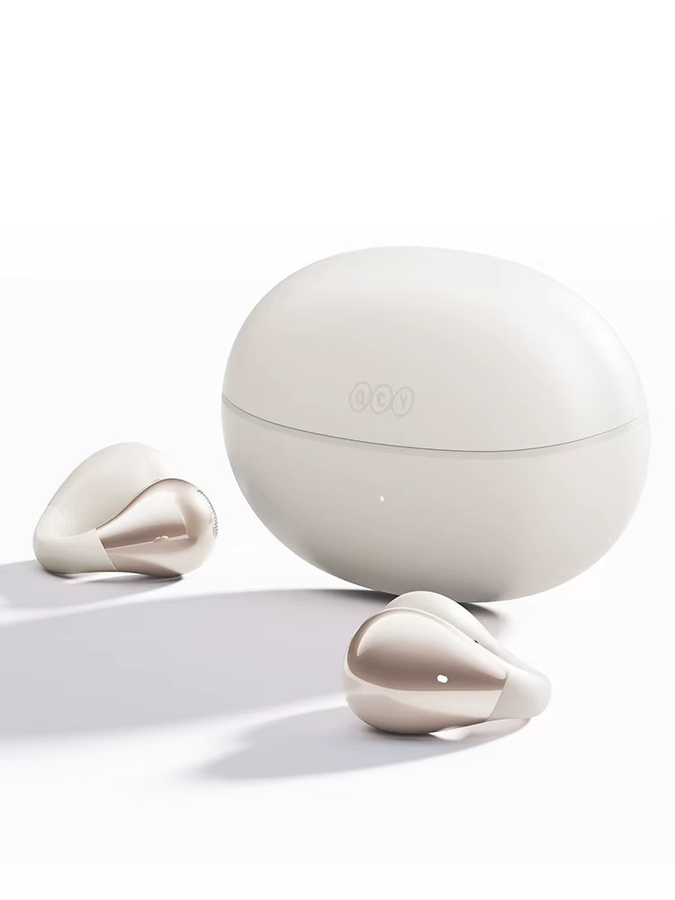 QCY Crossky C30 Kabellose Bluetooth 5.4 Ohrclip TWS Sport-Ohrhörer Open-Ear Headset mit Dual-Connection in Beige oder Purple - Bild 1