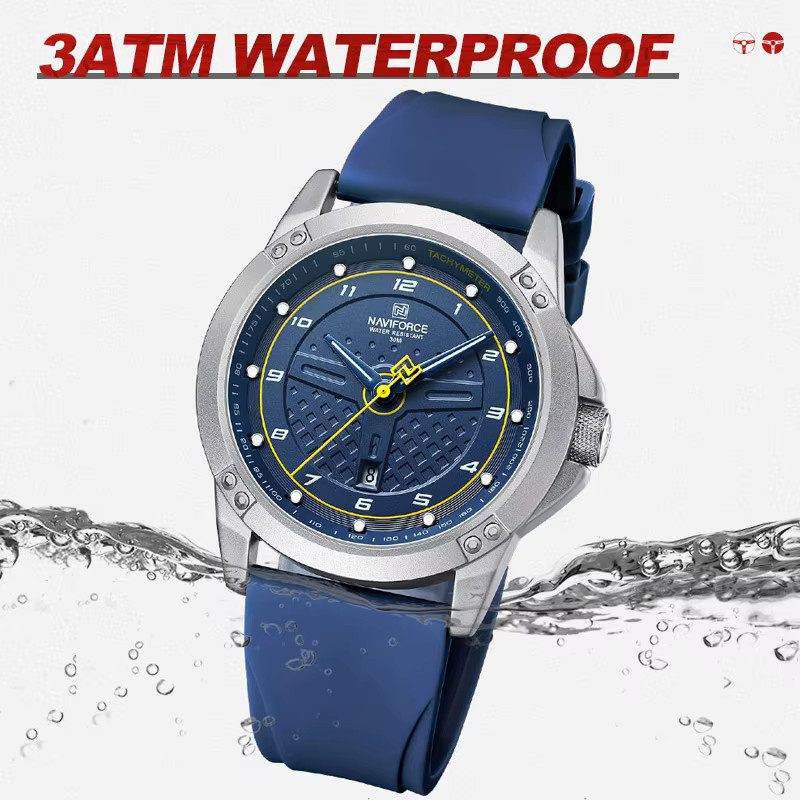 NAVIFORCE Armbanduhr, Quarz, Silikon, Blau, Herren - Bild 5