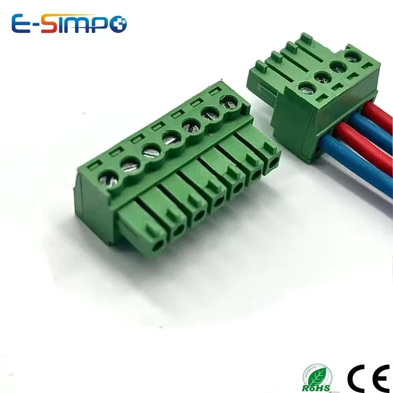 E-SIMPO 10er Set Antennen-Stecker 2EDGRK 15EDGRK 3,5mm Jack Männlich und Weiblich mit 28-16AWG Draht Schraubklemmen in Grün - Bild 3