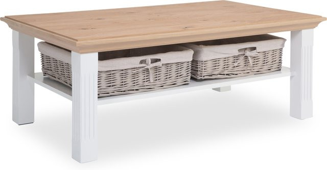 Couchtisch WEHRSDORFER MAISONETTE in Lack Asteiche und Weiß, rechteckig, B: 120 cm, T: 70 cm, H: 45 cm - Bild 1