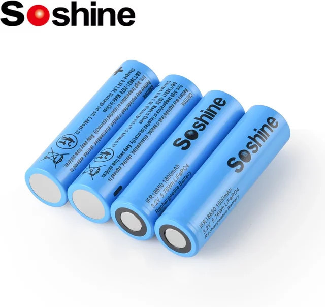 Soshine 3,2V 18650 LiFePo4 Akku, 1800mAh, Blau - Bild 1