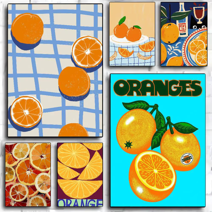 Kawaii Anime Poster Aufkleber Orange Mandarine DIY Deko für Zimmer und Cafe, B/H: 15 x 15 cm - Bild 2