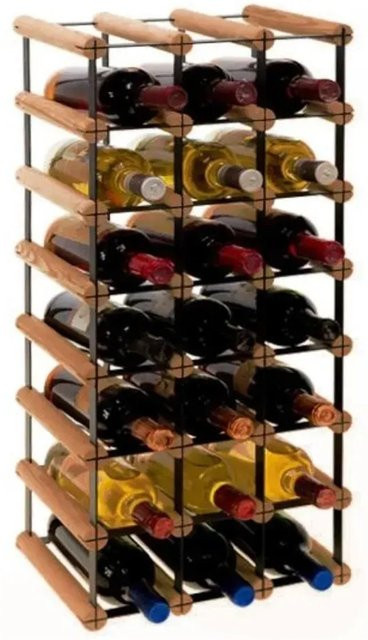 PROREGAL Modulares Weinregal Vinotega aus massivem Kiefernholz, Braun geölt, H x B x T: 72,5 x 32,5 x 24,5 cm - Bild 1