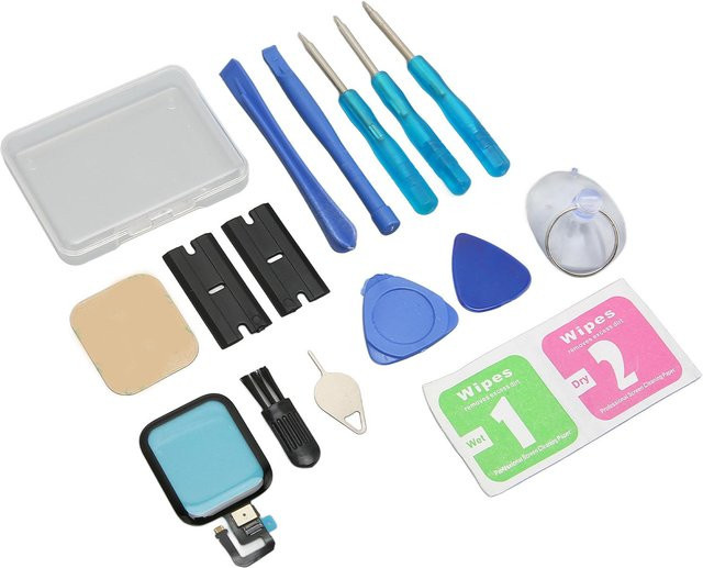 Reparaturset für Apple iOS Watch Serie 6 mit Frontglas und Touchscreen Digitizer in Blau - Bild 1