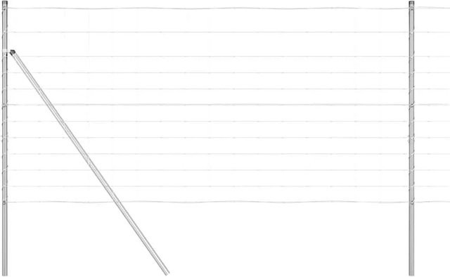 vidaXL Zaunpfosten aus Stahl, rechteckig, silber, Höhe: 120 cm, Breite: 5 cm - Bild 1