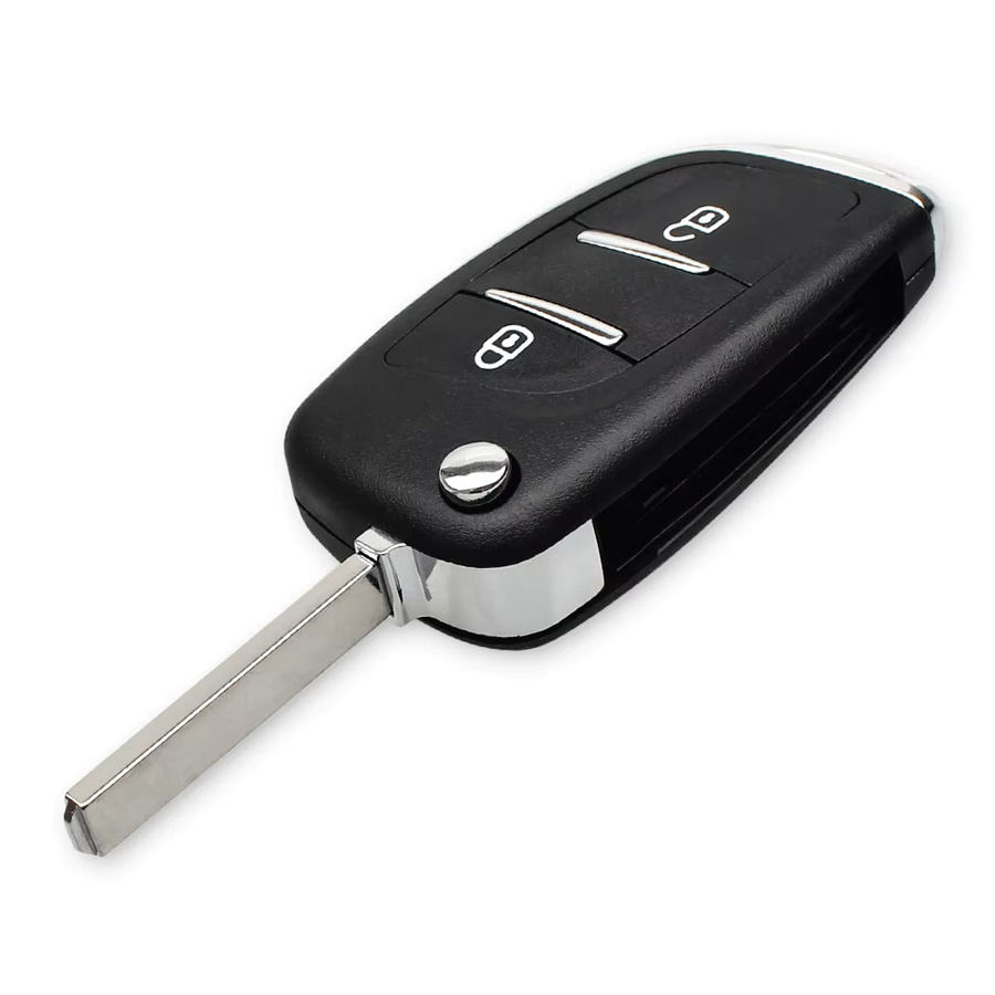 KEYYOU Ersatzgehäuse für Peugeot 207 307 407 408 und Citroen C4 C2 Fernbedienung Schlüssel Shell mit 2/3 Tasten in Schwarz - Bild 2