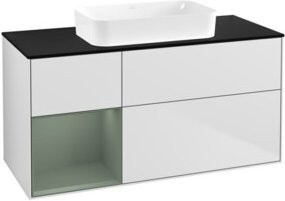 V&B Waschtischunterschrank Finion mit rechten Regalfächern, Weiß lackiert, B: 120 cm, T: 60 cm - Bild 1