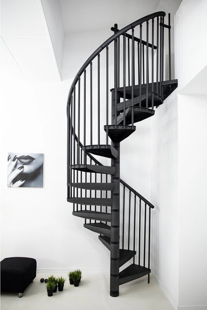 Minka Spindeltreppe Rondo Color aus Stahl in Grau für eine Geschosshöhe bis 300 cm - Bild 1