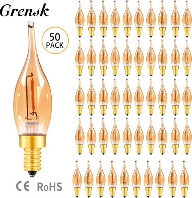 Grensk Dimmbare LED-Glühlampe C22 E14 in Bernstein mit warmweißem Kerzenlicht - Bild 1