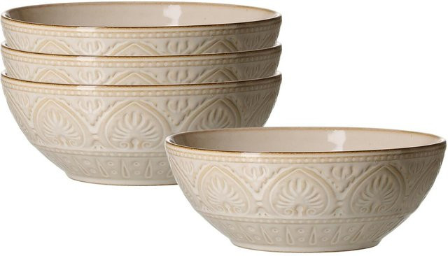 Ritzenhoff & Breker Speiseteller Omara aus Porzellan beige, 4er Set, Durchmesser: 19,5 cm - Bild 1
