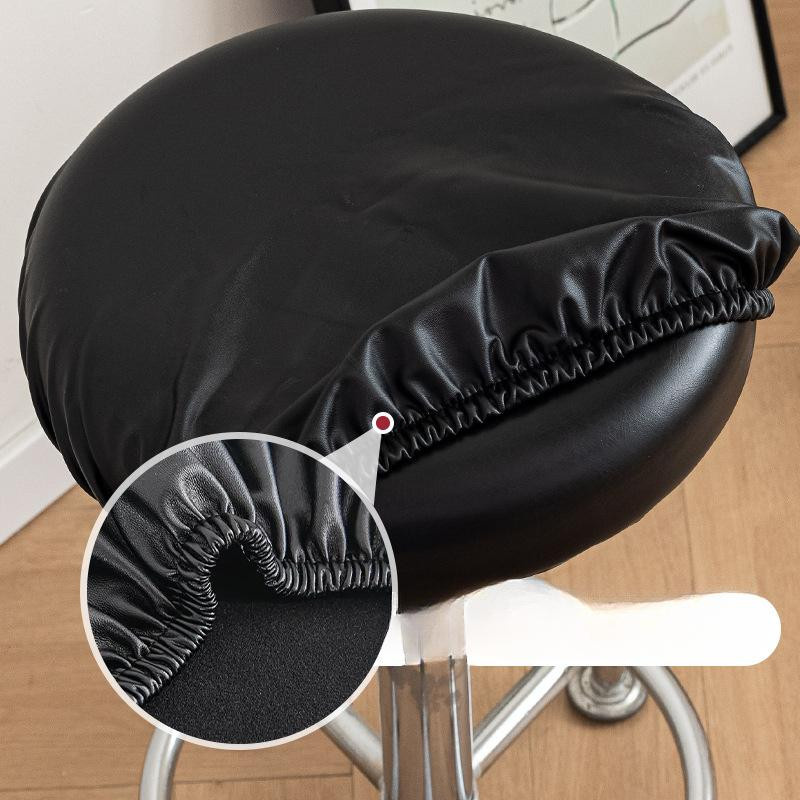 Yiran Furniture Runder Hockerbezug aus PU-Leder, Wasserdicht und Staubdicht, Durchmesser: 36 cm - Bild 1