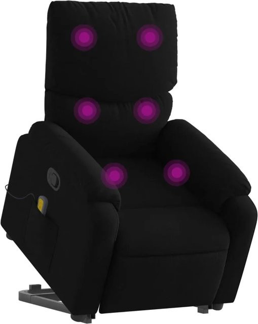 vidaXL Massagesessel mit Aufstehhilfe in Schwarz aus Stoff und Metall - Bild 1
