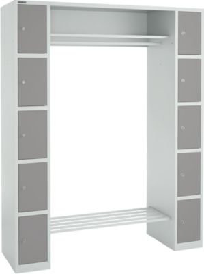 Schäfer Shop Select Schließfachgarderobe mit Hutablage und Kleiderstange, lichtgrau/platingrau, B: 156,5 cm, T: 50,0 cm, H: 195,0 cm - Bild 1