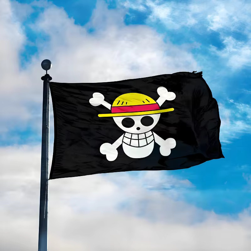 Bandai One Piece Piraten-Schädel-Flagge Wanddekoration Schwarz B: 150 cm, H: 90 cm - Bild 3