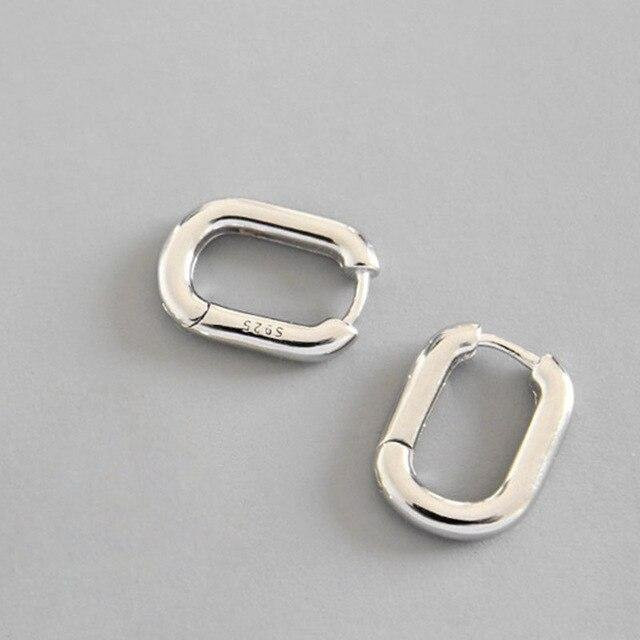 Ohrstecker 925 Silber, Geometrische Ellipse, Damen - Bild 1