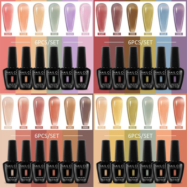 NAILCO Nagel-Gel-Nagellack-Set Eis, transparent, glänzend - Bild 1