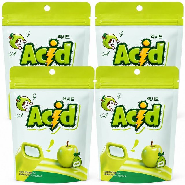 YEM Gummibonbons Apfel-Geschmack gefüllte Würfel 4 x 70 g - Bild 1