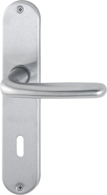Hoppe Schild-Garnitur Cardiff aus Edelstahl in Silber Matt mit Schraubbefestigung - Bild 1