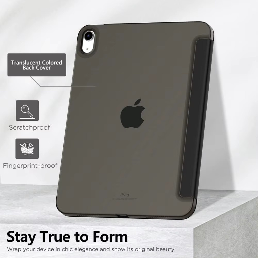 Slim Stand Schutzhülle für iPad 11 Zoll (11. Generation 2025) und iPad 10,9 Zoll (10. Generation 2022) mit transluzenter Rückseite in Schwarz - Bild 5