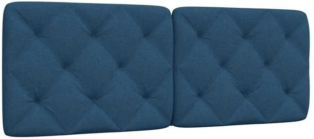 vidaXL Kopfteil-Kissen Blau aus Polyestergewebe mit Rauten-Heftung, Breite: 140 cm - Bild 1