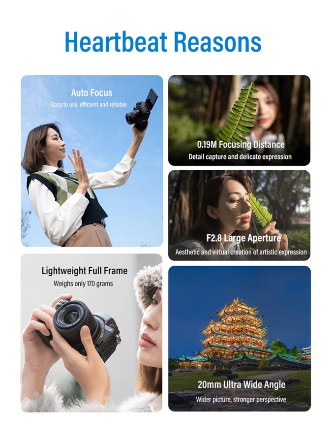 Viltrox Air Vollformat Ultraweitwinkel Kameraobjektiv 20mm f/2.8 für Sony und Nikon in Schwarz - Bild 4